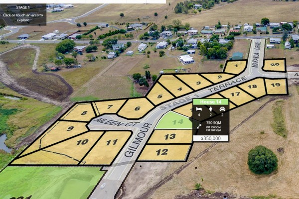 Off-the-plan house & land development interactive site plan by VizNavigator.com