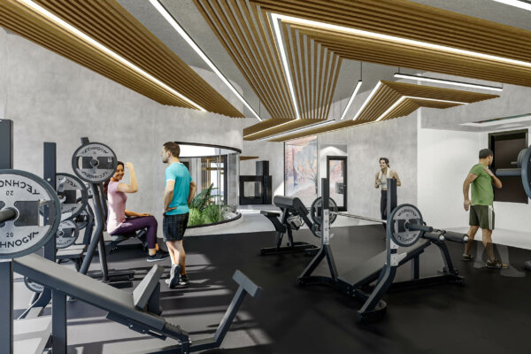 3D Render Gym Gym Area